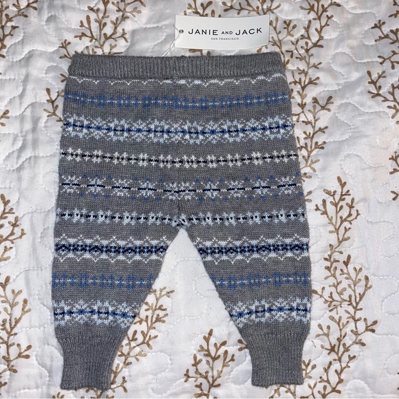 NWT Janie and Jack holiday pant soft sweats 100% cotton snowflake sz 0-3 month - Picture 4 of 4